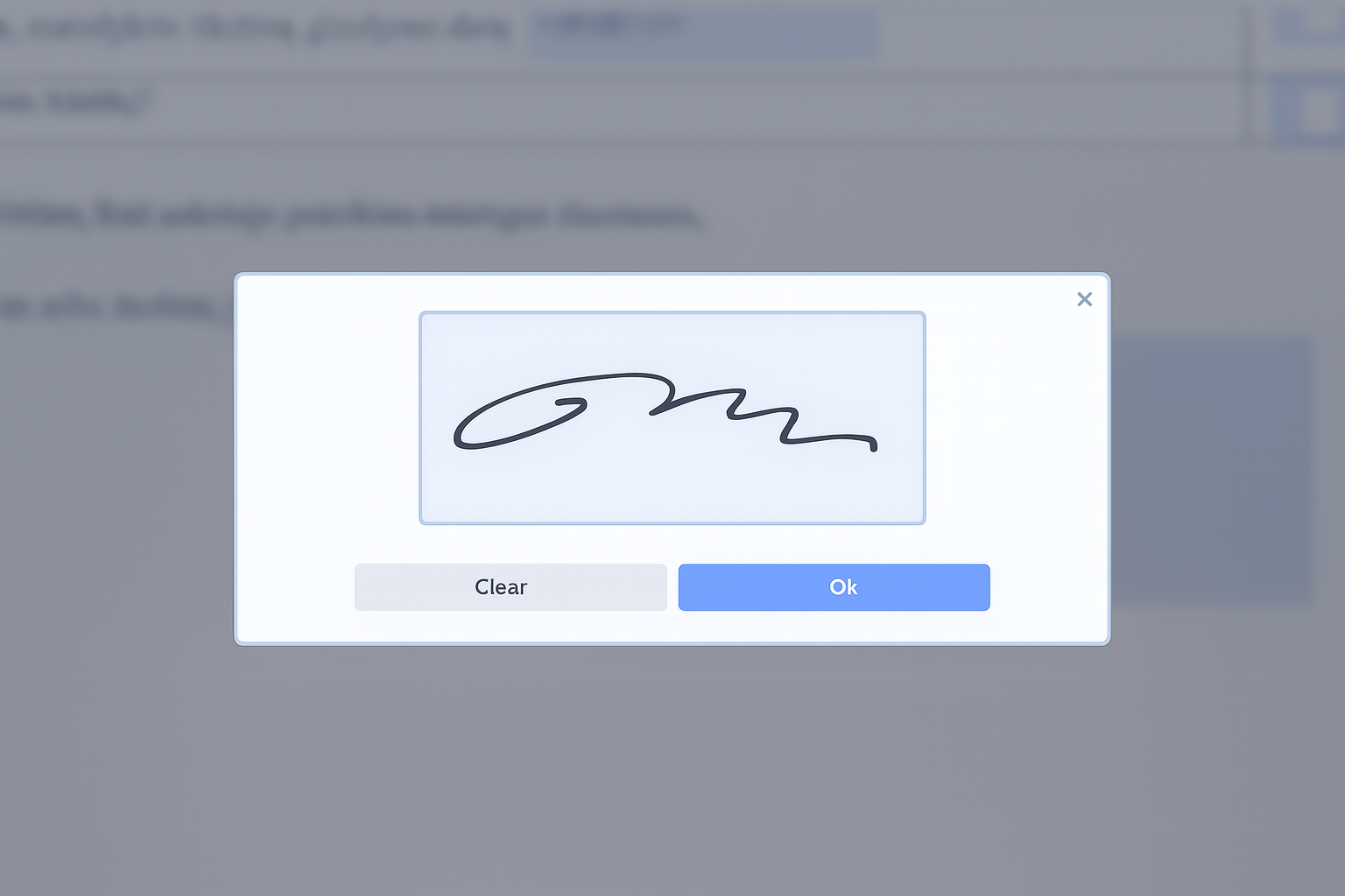Parašo įvedimo langas